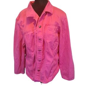 Christopher Banks pink Jean Jacket stretch size XL